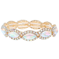 RHINESTONE BEZELED CRYSTAL STRETCH BRACELET